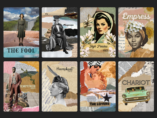Tarot Collage Cards Oracle Cards Gift Set (Pre-order) Original Collage/Vintage Design