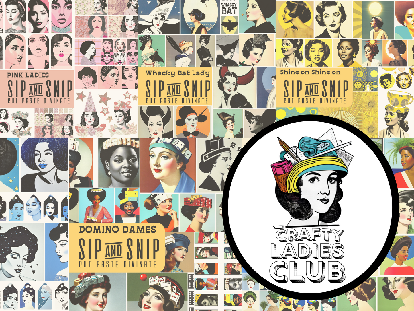Crafty Ladies Club Membership (Collage Art|Printable Art)