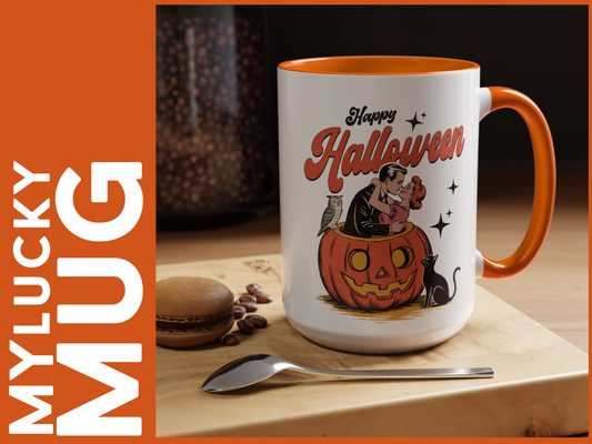 Retro Halloween Mug (15 ounces/Doublesided/2 Color Options)