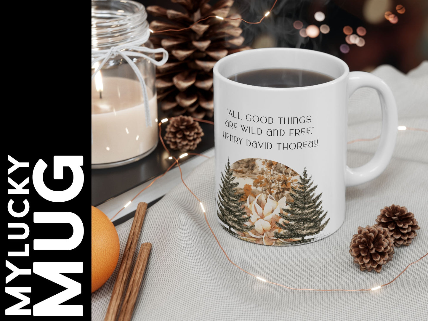 Henry David Thoreau Mug (Doublesided) Herbteller Lucky Mugs