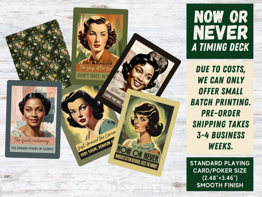 Now or Never Timing Oracle Cards Gift Set (Pre-order) Original Retro/Vintage Design