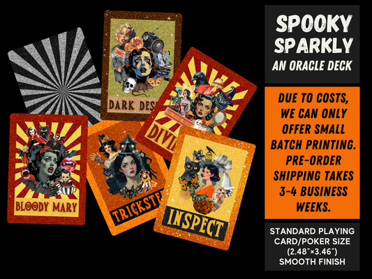 Spooky Sparkly Paranormal Oracle Cards Gift Set (Pre-order) Original Collage/Vintage Design