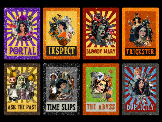 Spooky Sparkly Paranormal Oracle Cards Gift Set (Pre-order) Original Collage/Vintage Design