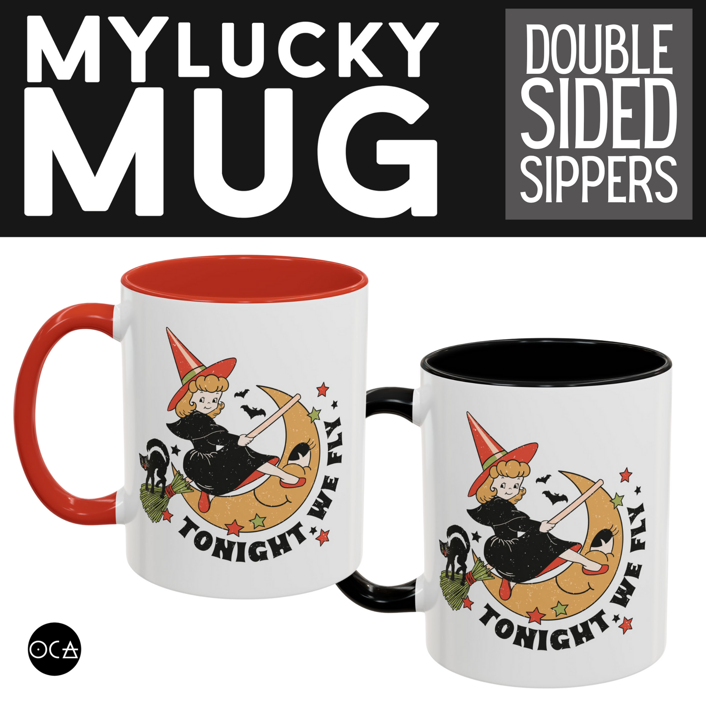 Cute Little Witch Magical Gift Mug (Doublesided/2 Color Options)