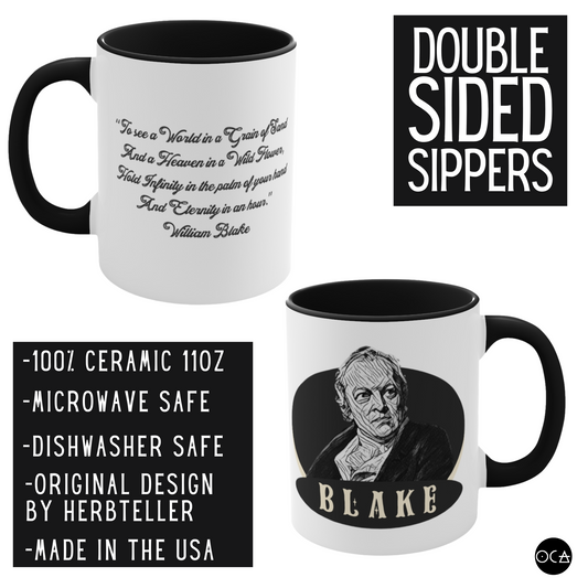 William Blake Mug (Doublesided/Gray Handle)