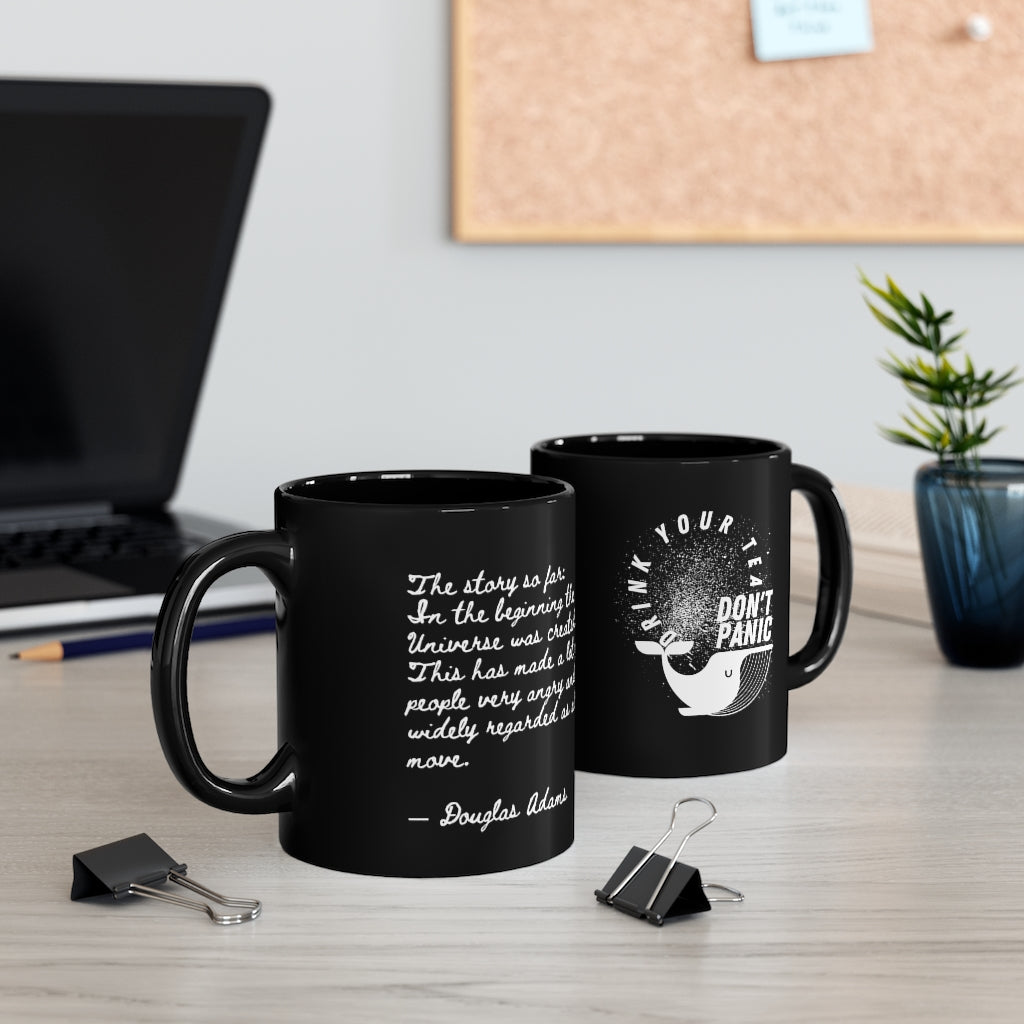 Hitchhikers Guide to the Galaxy Black Mug