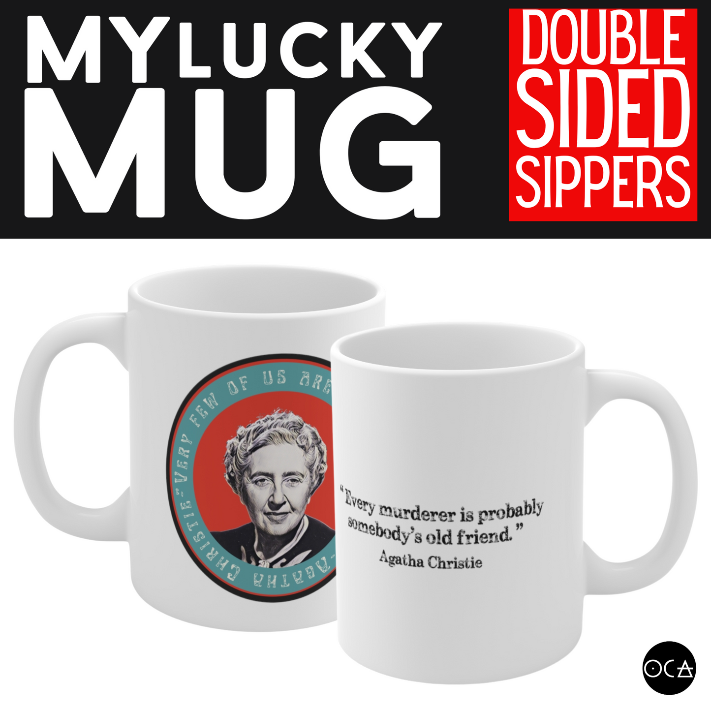 Agatha Christie Mug (Doublesided/2 Color Options)