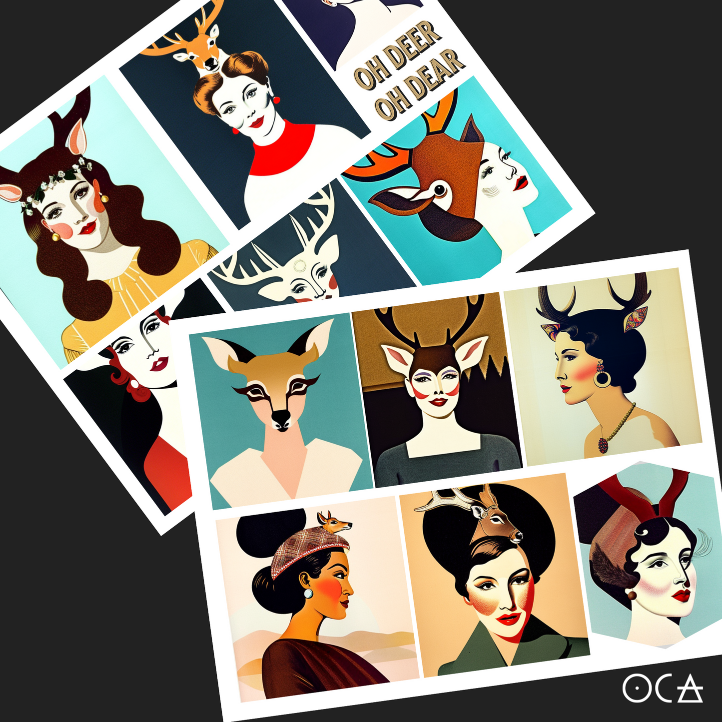 Sip&Snip Collage Kit (Digital/Printable) | Deer Ladies