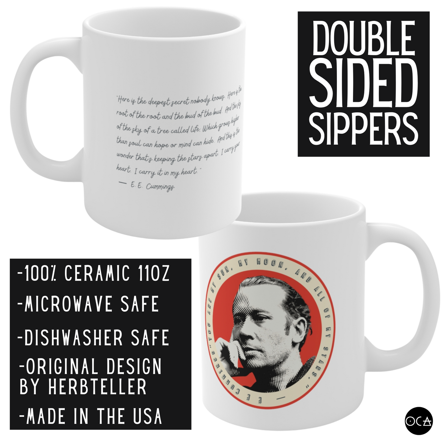 E.E. Cummings Mug (Doublesided/2 color options)