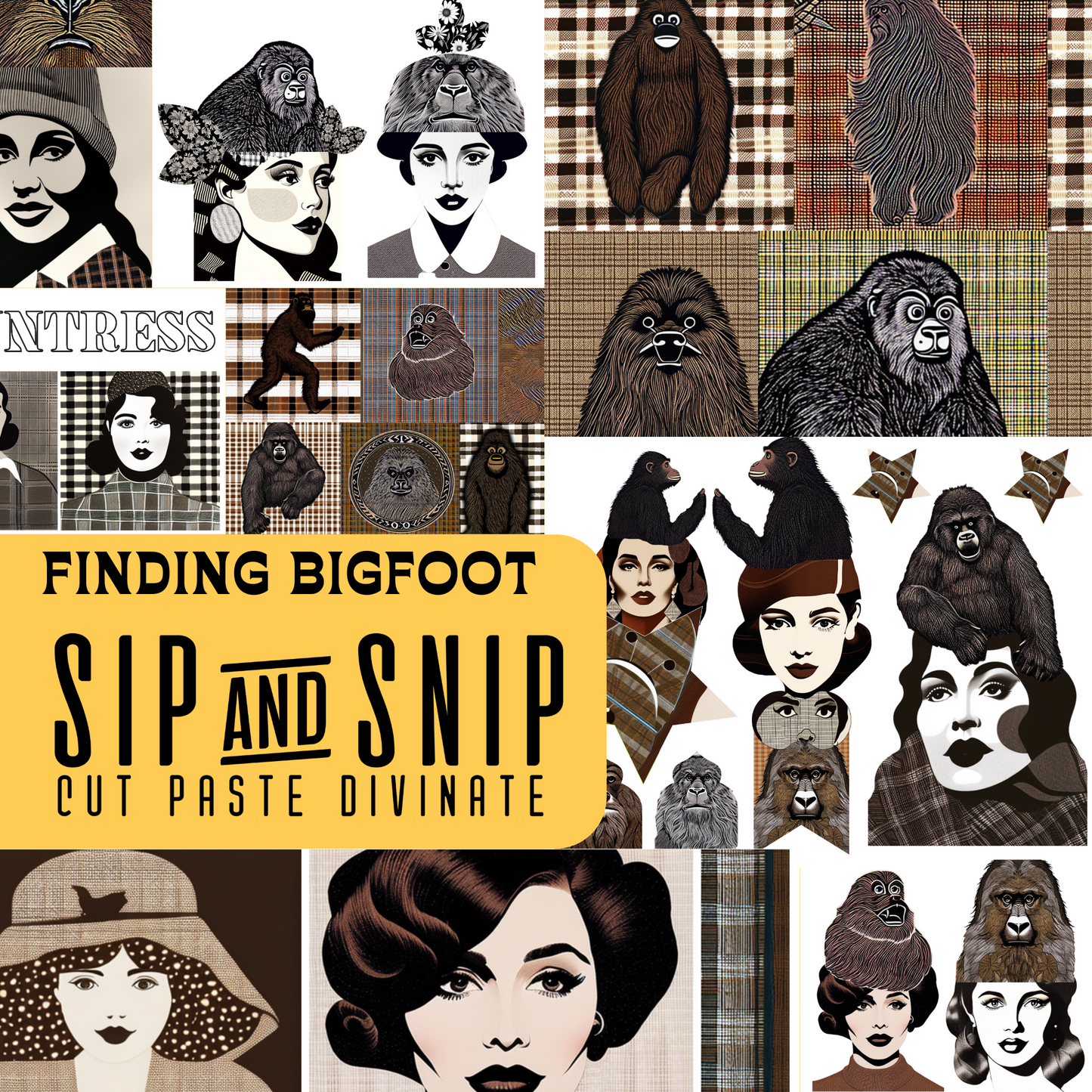 Finding Bigfoot | Sip&Snip Collage Kit (Digital/Printable)