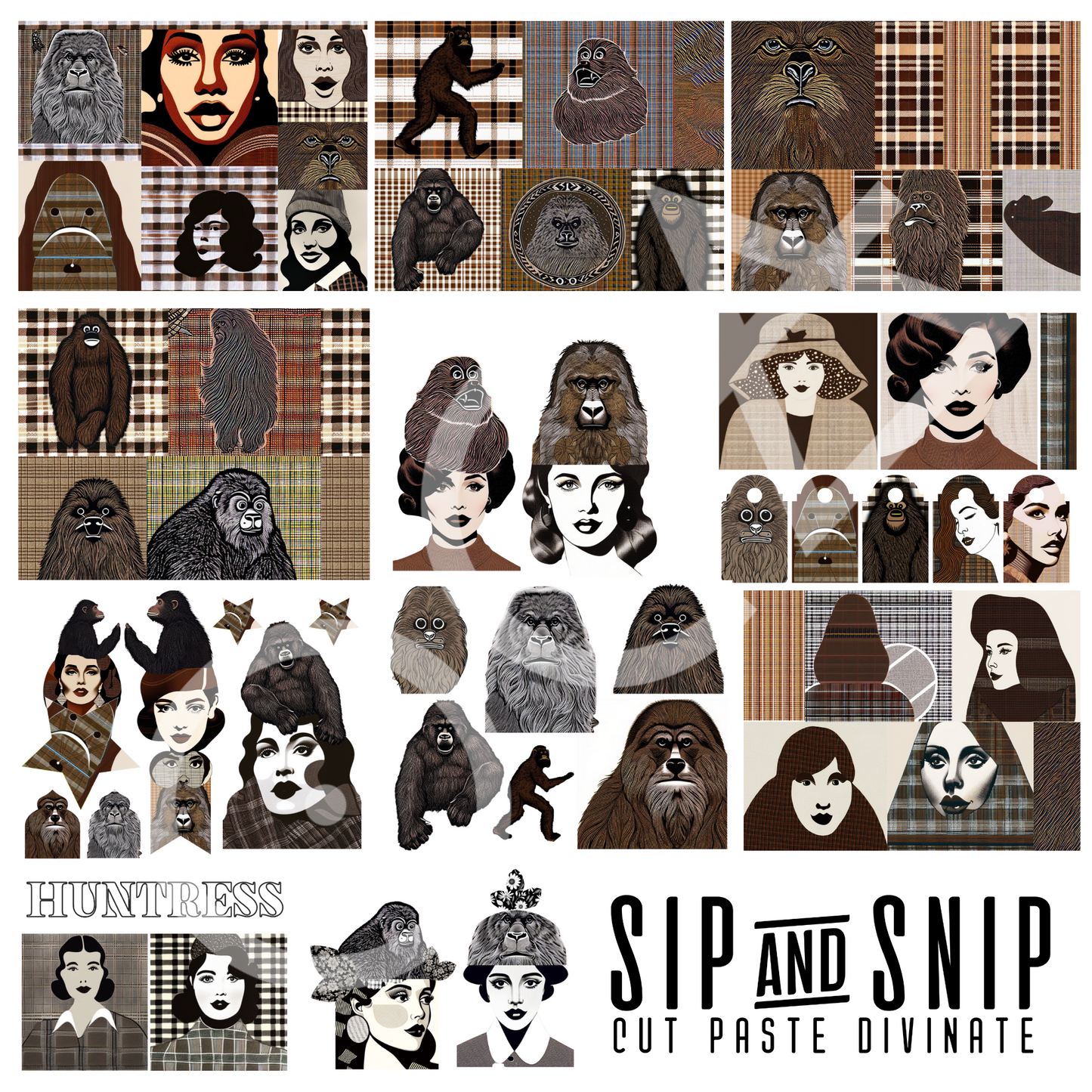 Finding Bigfoot | Sip&Snip Collage Kit (Digital/Printable)