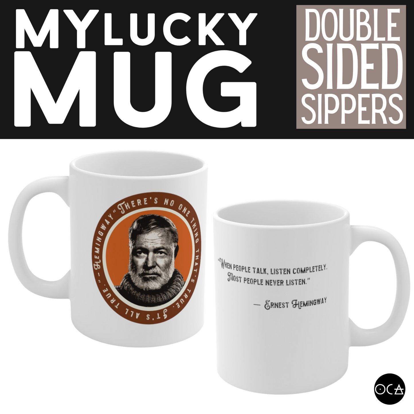 Hemingway Mug (Doublesided/2 Color Options)