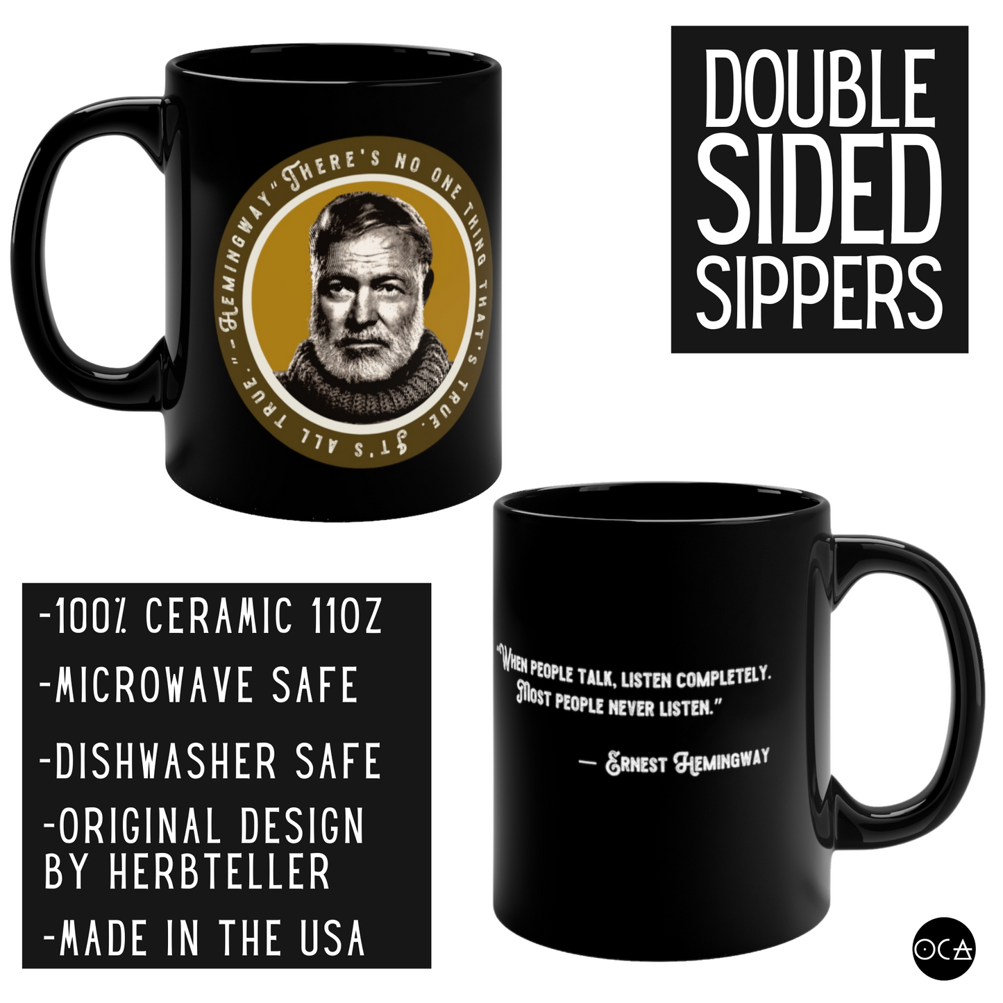 Hemingway Mug (Doublesided/2 Color Options)