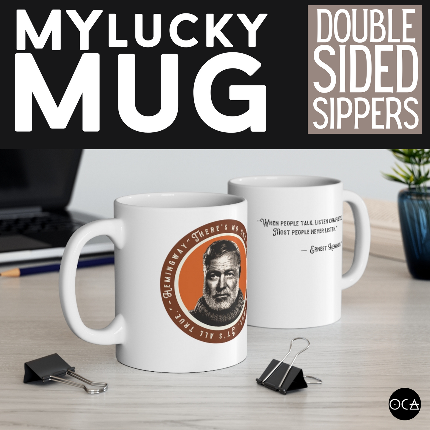 Hemingway Mug (Doublesided/2 Color Options)