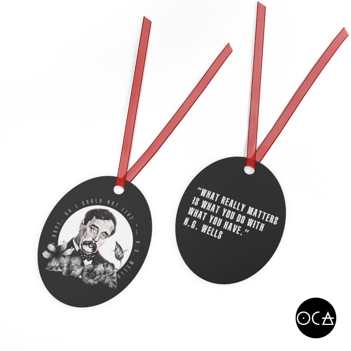 H.G. Wells Ornament (Doublesided/2 Design Options) Herbteller Tale Swappin Souvenir