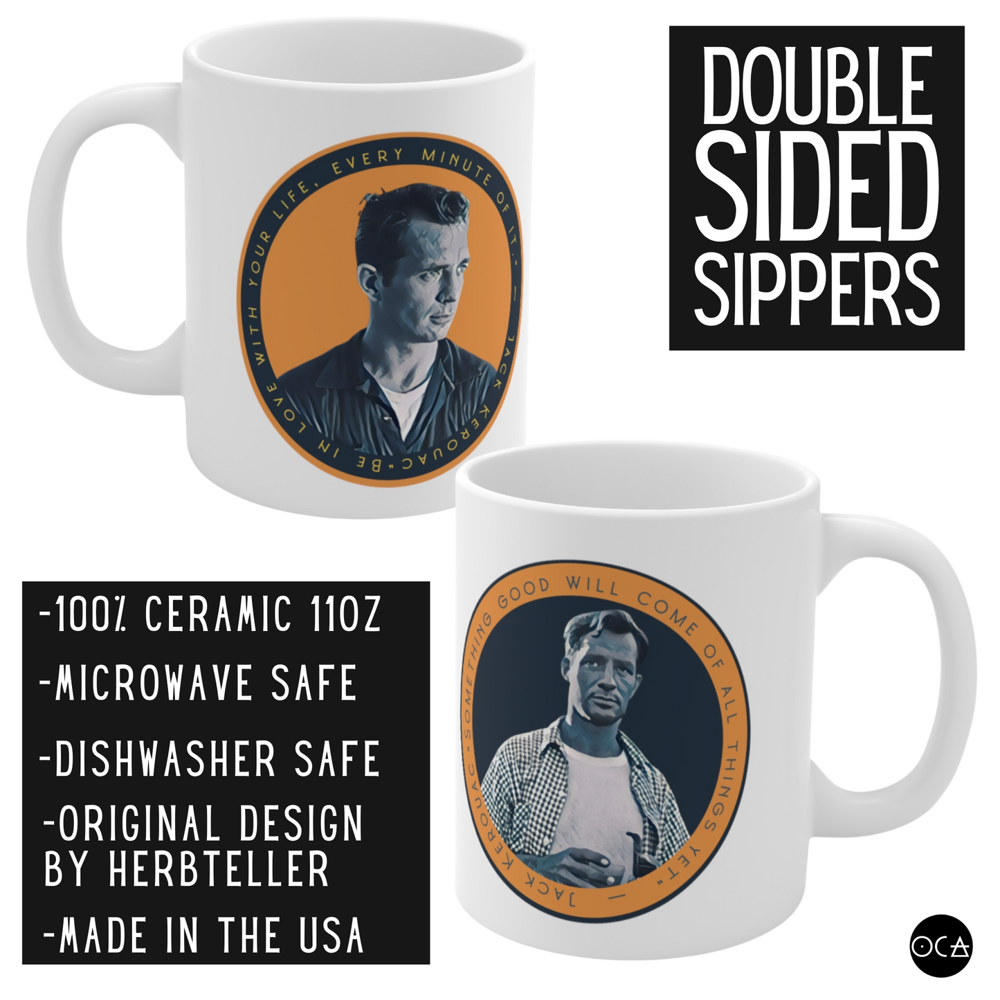 Jack Kerouac Mug (Doublesided/2 Options)