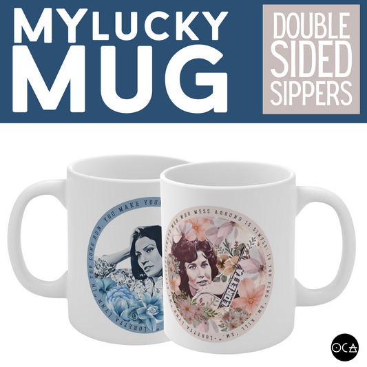 Loretta Lynn Tribute Mug (3 Design Options/Doublesided) Herbteller Songbook Series