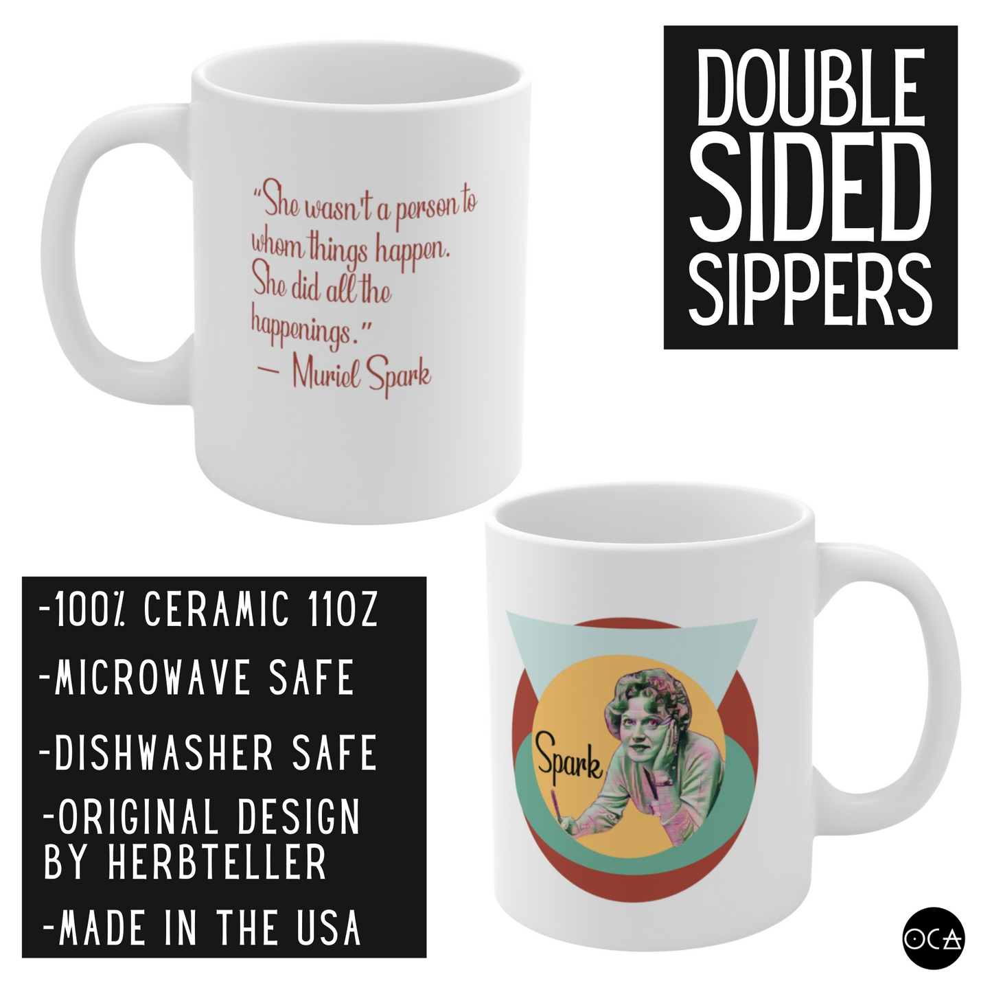 Muriel Spark Mug (Doublesided/2 Color Options)