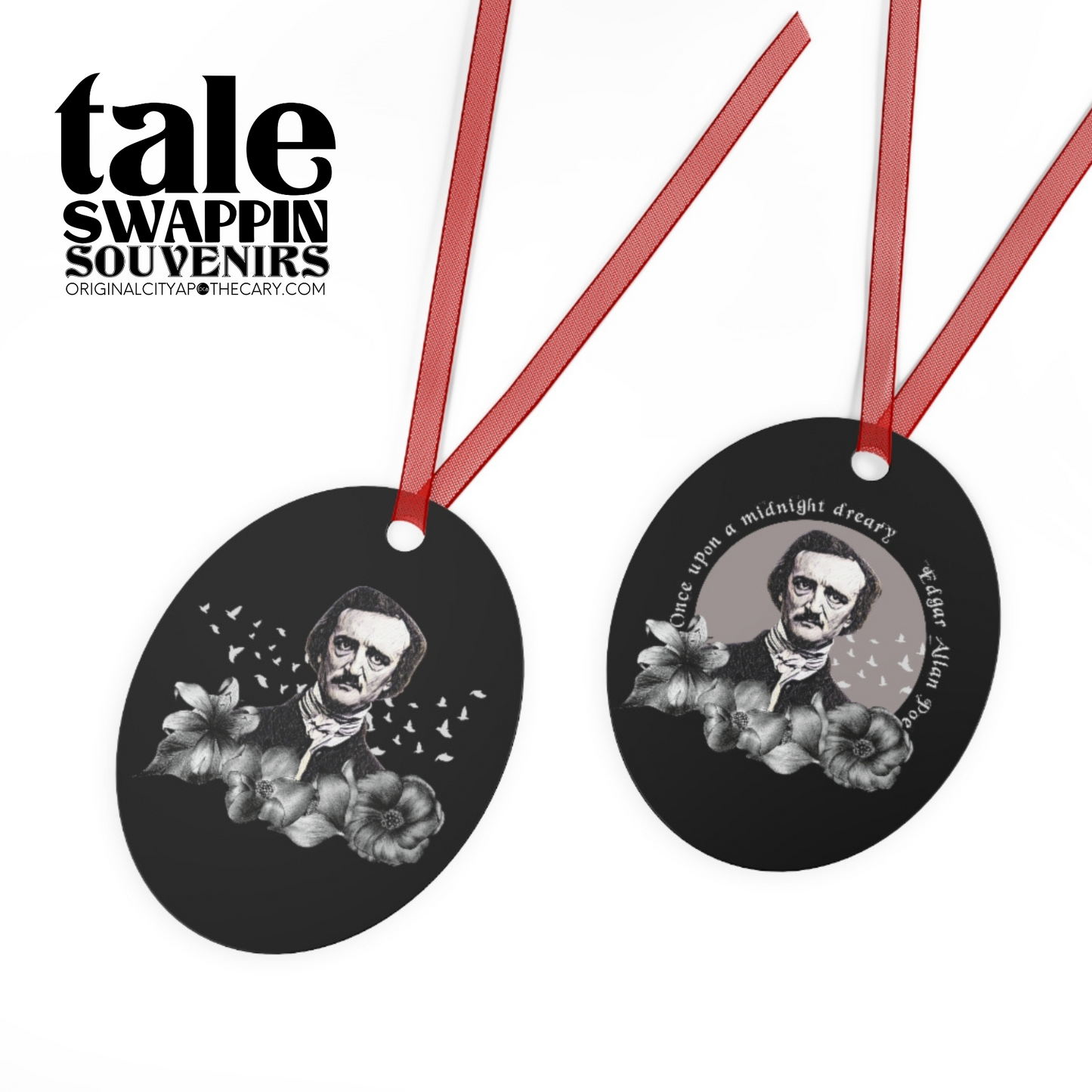 Edgar Allan Poe Ornament (Doublesided) Herbteller Tale Swappin Souvenir
