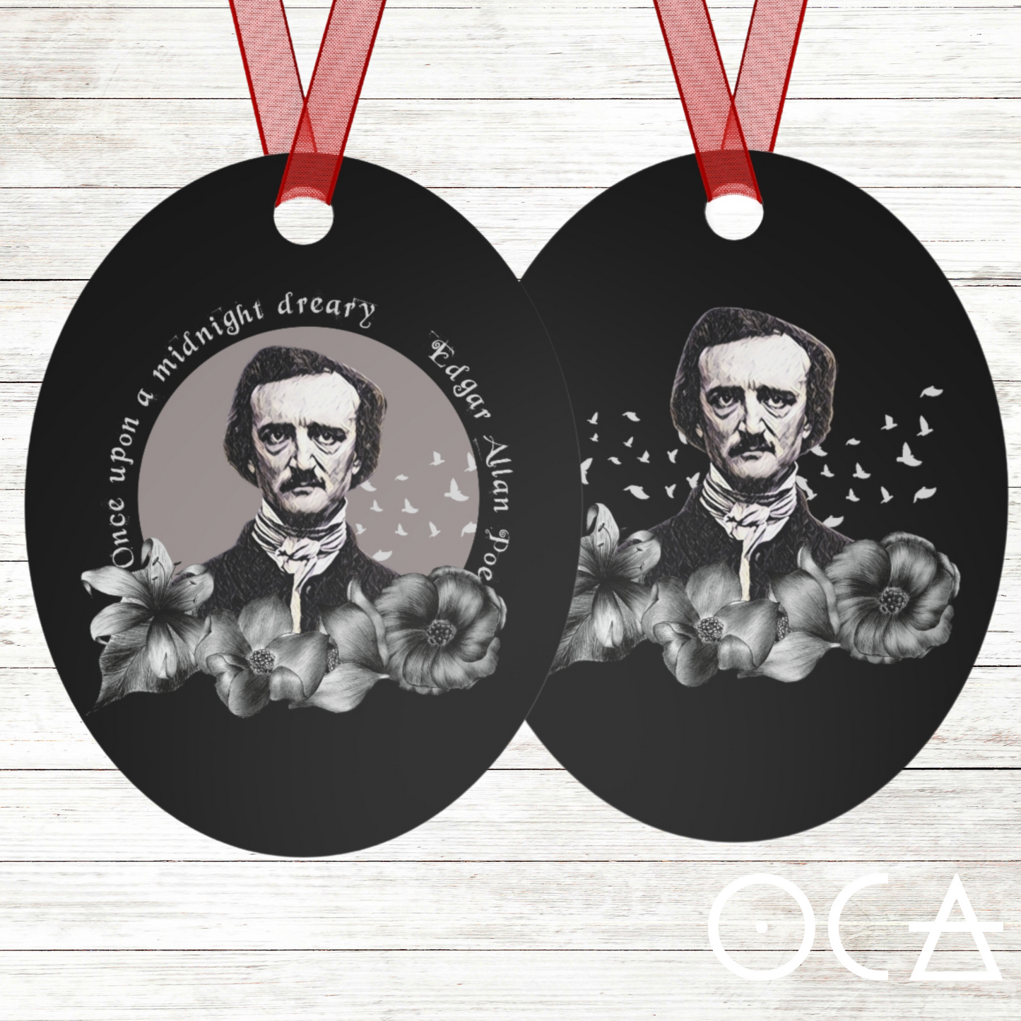 Edgar Allan Poe Ornament (Doublesided) Herbteller Tale Swappin Souvenir