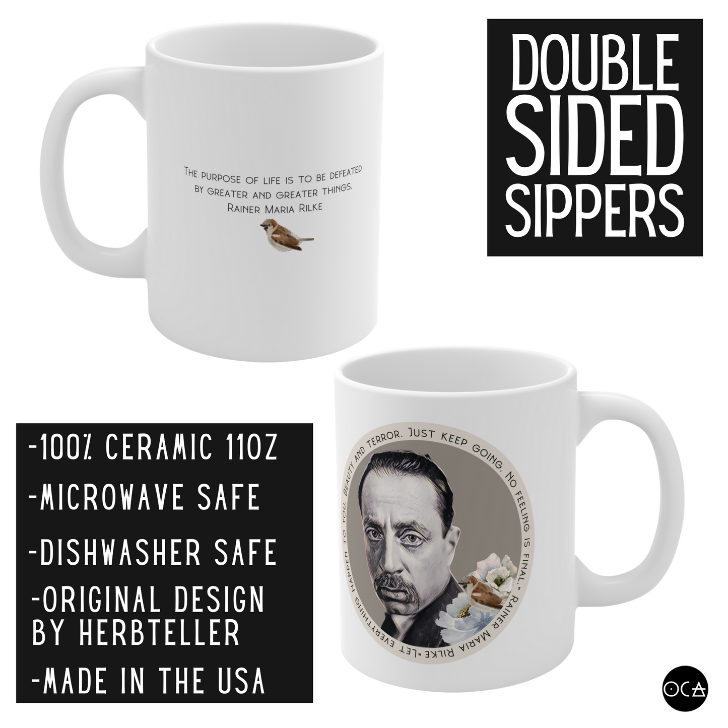 Rainer Maria Rilke Mug (Doublesided)