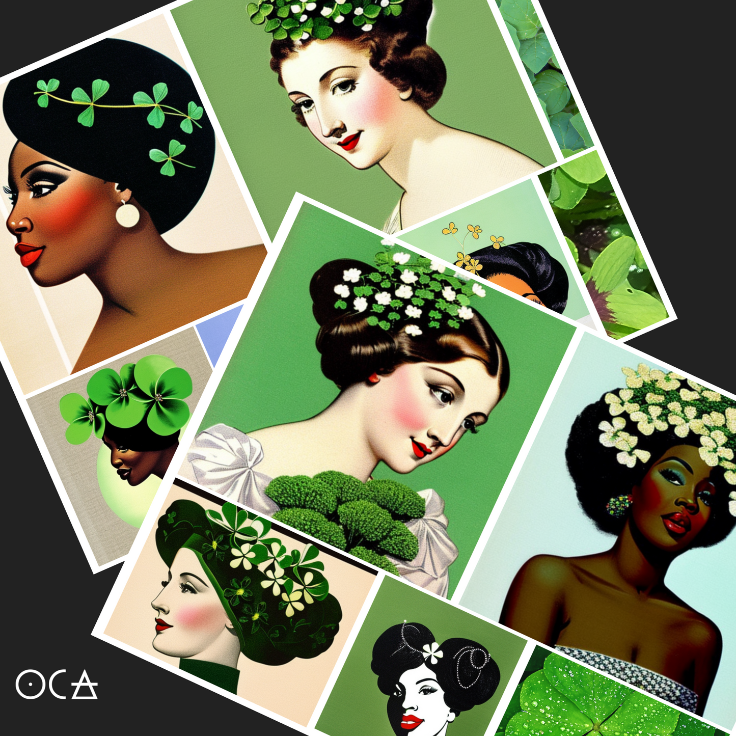 Sip&Snip Collage Kit (Digital/Printable) | Lucky Ladies (St. Patrick's Day Fodder)