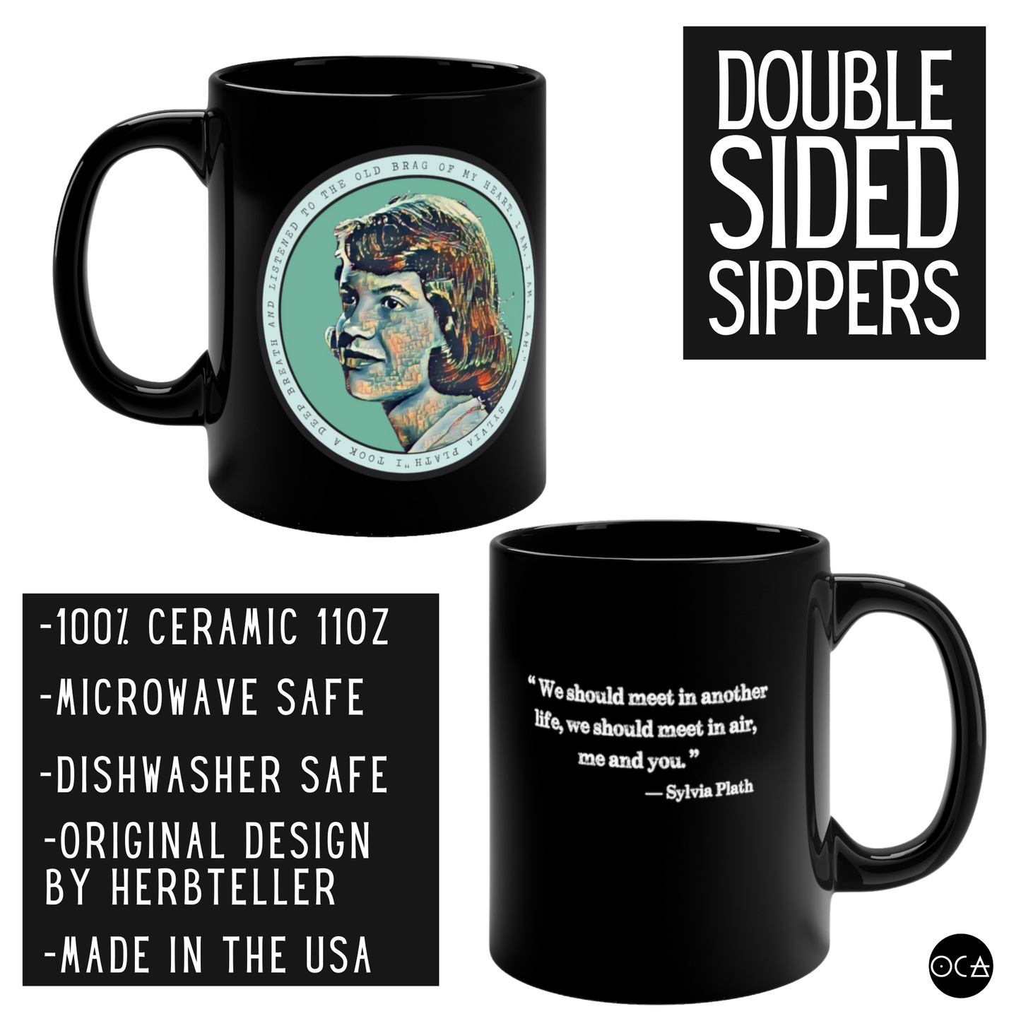 Sylvia Plath Mug (Doublesided/2 Color Options)