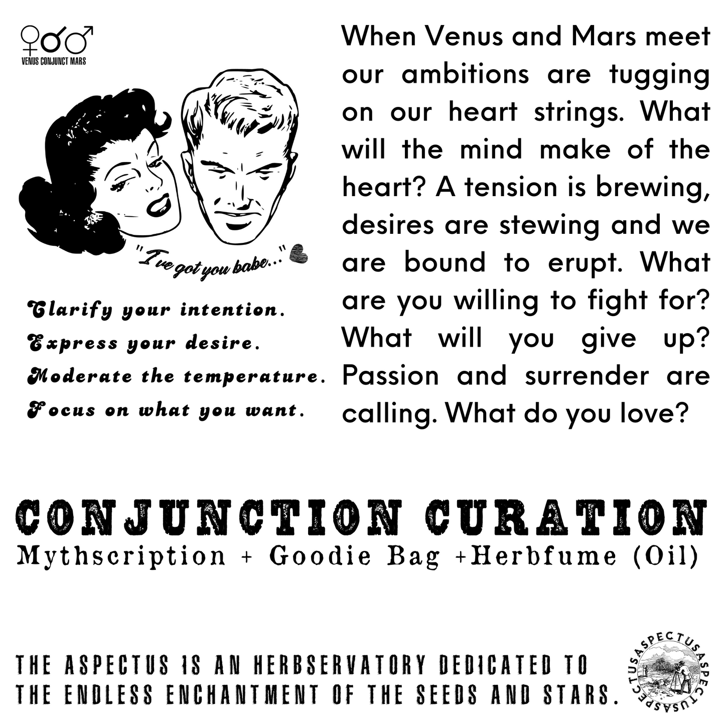 Venus meets Mars Aspectus Set (Venus conjunct Mars/Venus square Mars Ritual Herbkit)