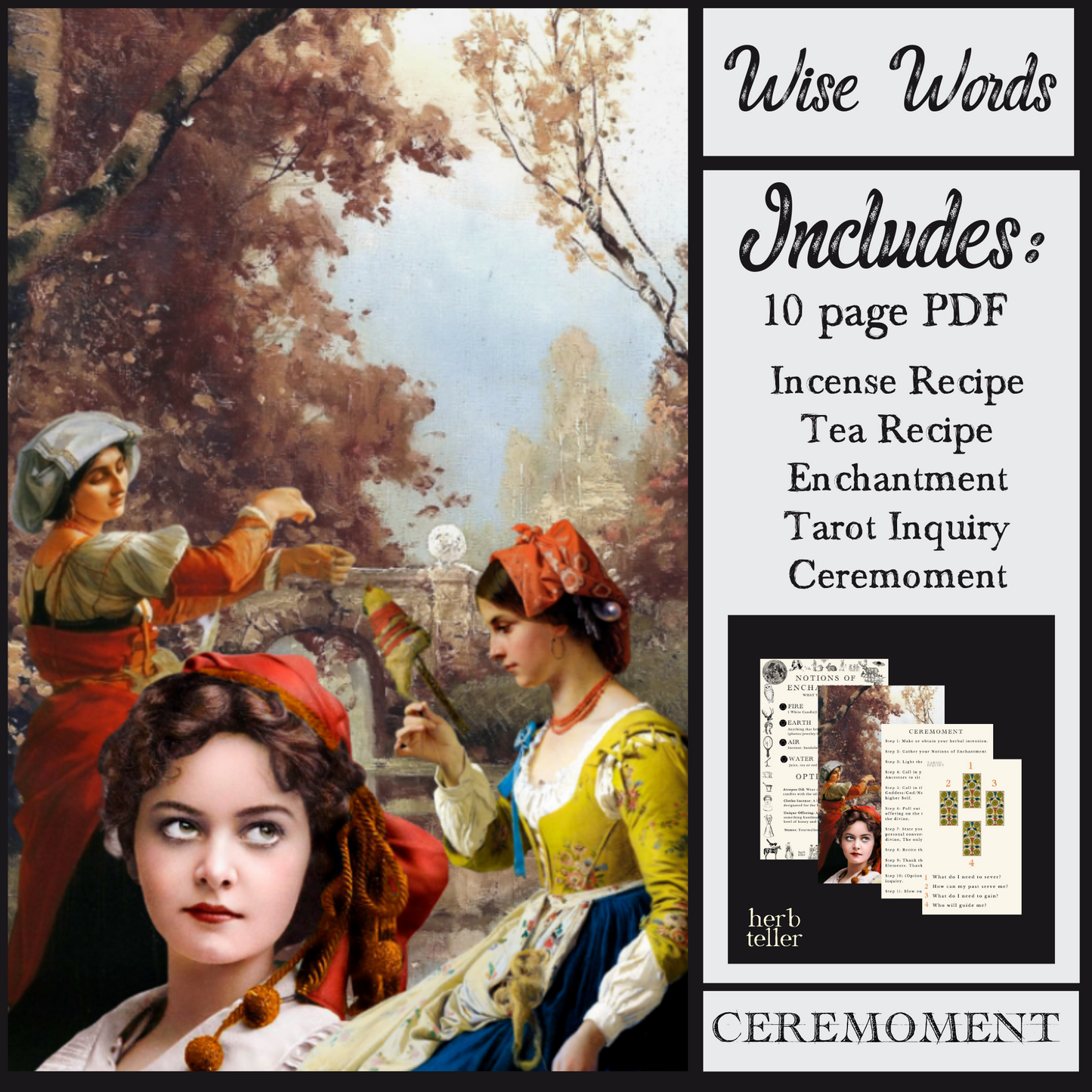 Ceremoment: Wise Words Come (Tea/Incense/Ritual/Oil Set)