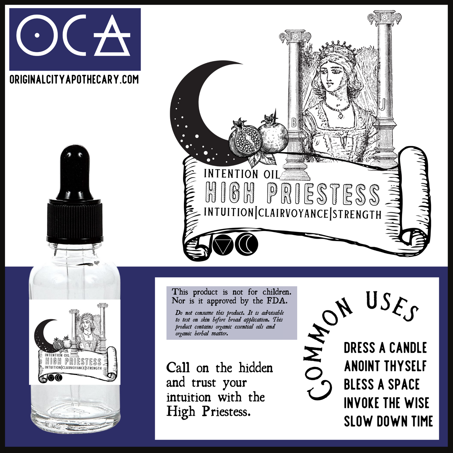 High Priestess Herbteller Tarot (Herbal Perfume/Oil)