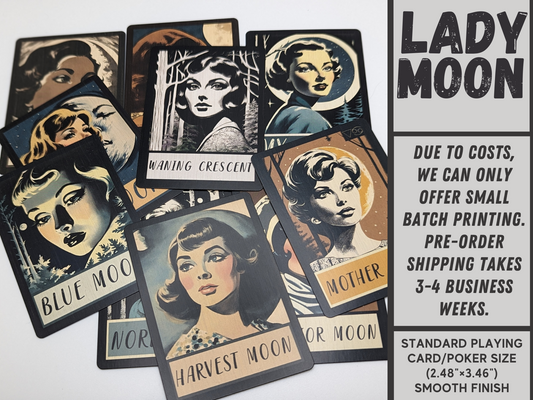 Lady Moon Oracle Chart Cards Gift Set (Pre-order) Original Retro/Vintage Design