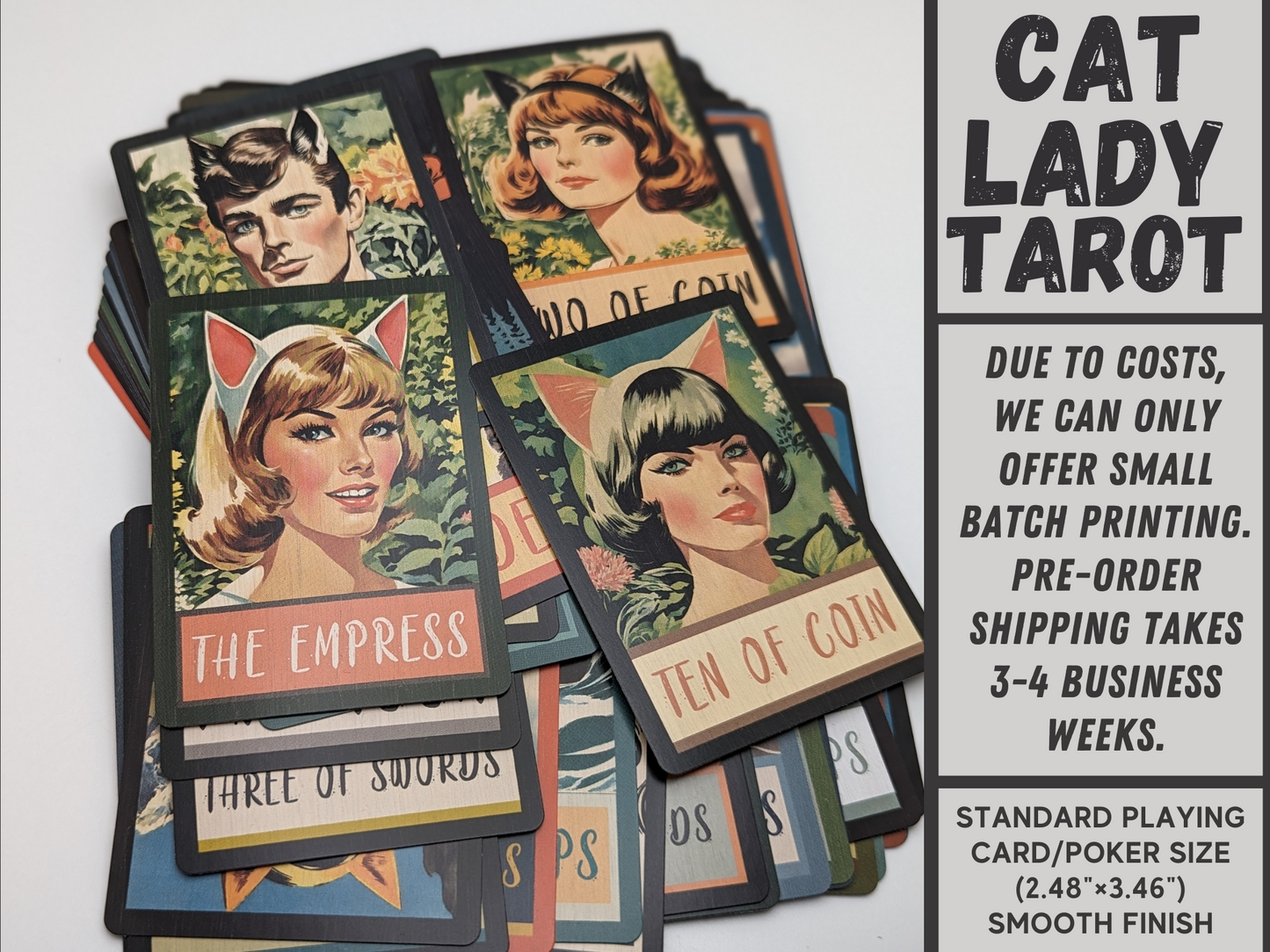 Catlady Tarot Cards Gift Set (Pre-order) Original Retro/Vintage Design