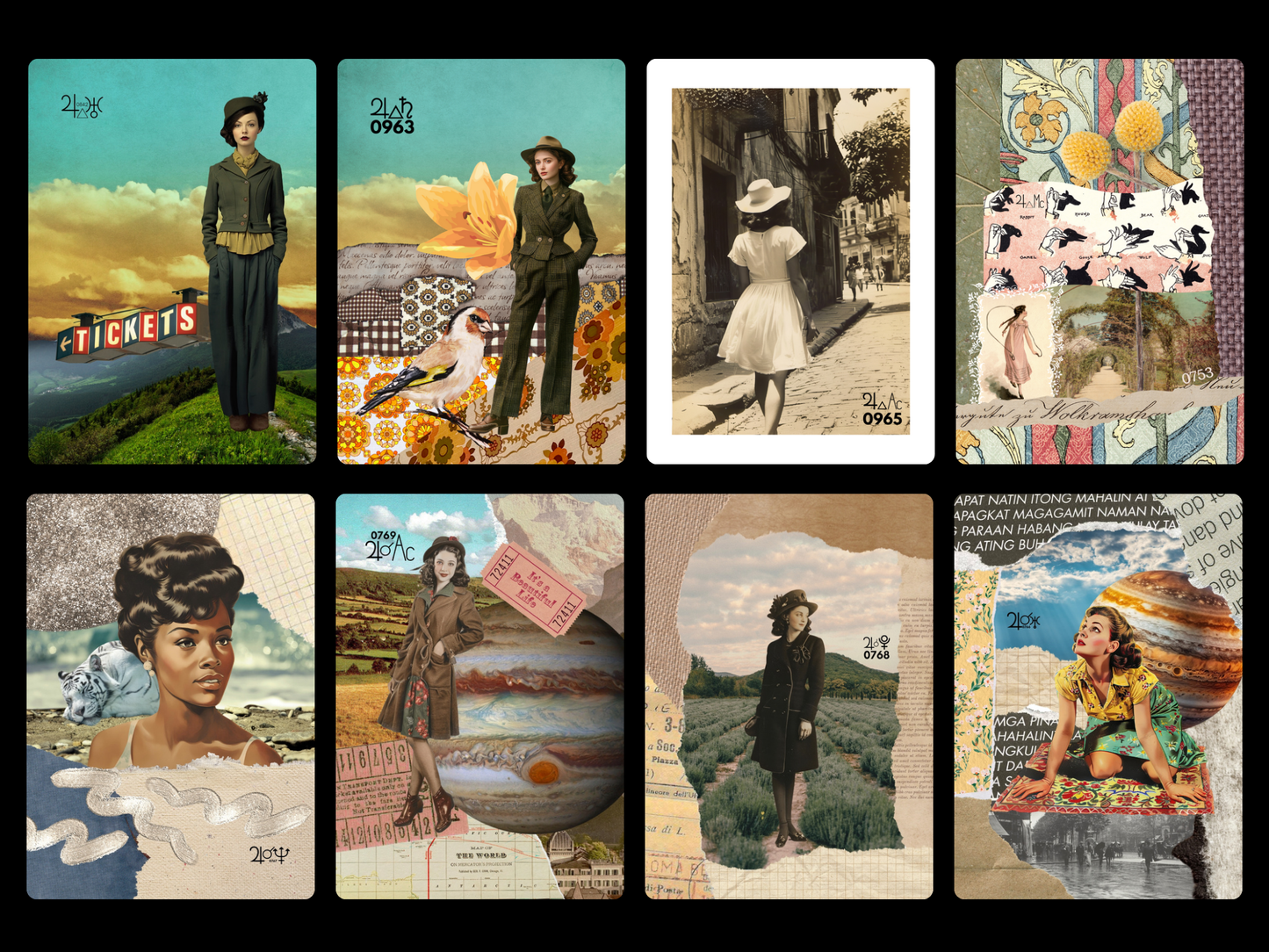 Jupiter Cosmic Calling Cards| Astrology Cards Gift Set (Pre-order) Original Collage/Vintage Design