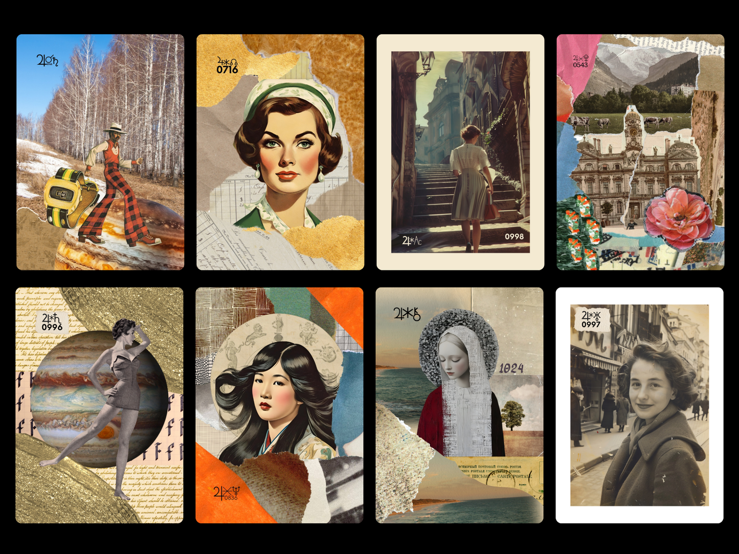 Jupiter Cosmic Calling Cards| Astrology Cards Gift Set (Pre-order) Original Collage/Vintage Design