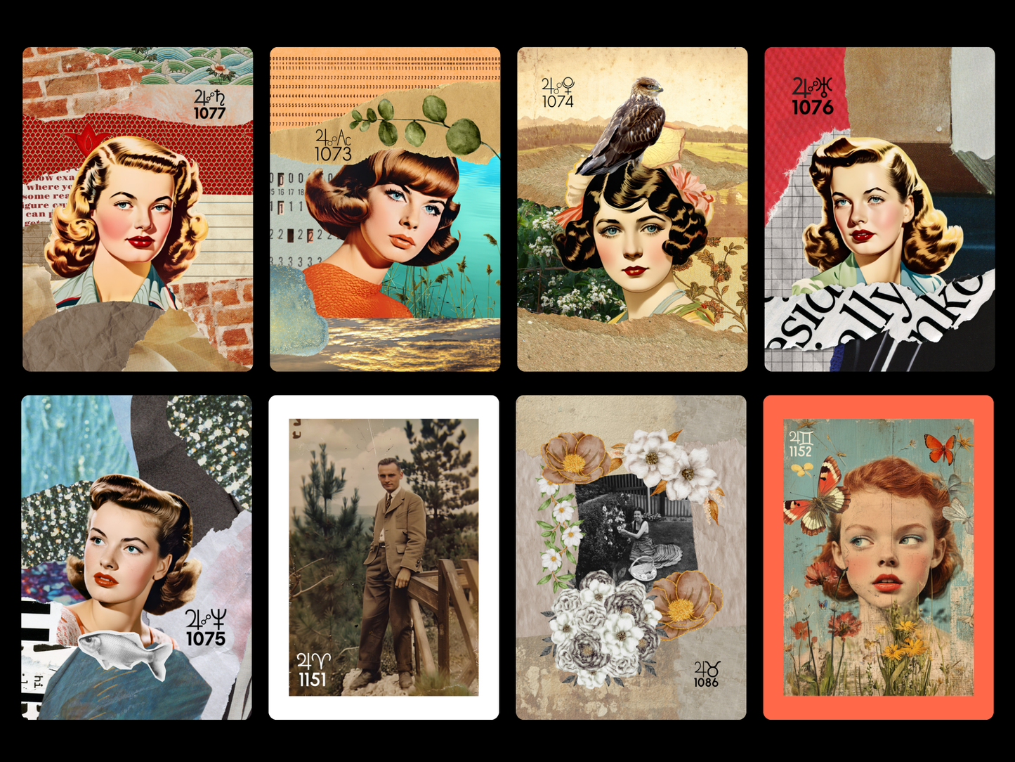 Jupiter Cosmic Calling Cards| Astrology Cards Gift Set (Pre-order) Original Collage/Vintage Design