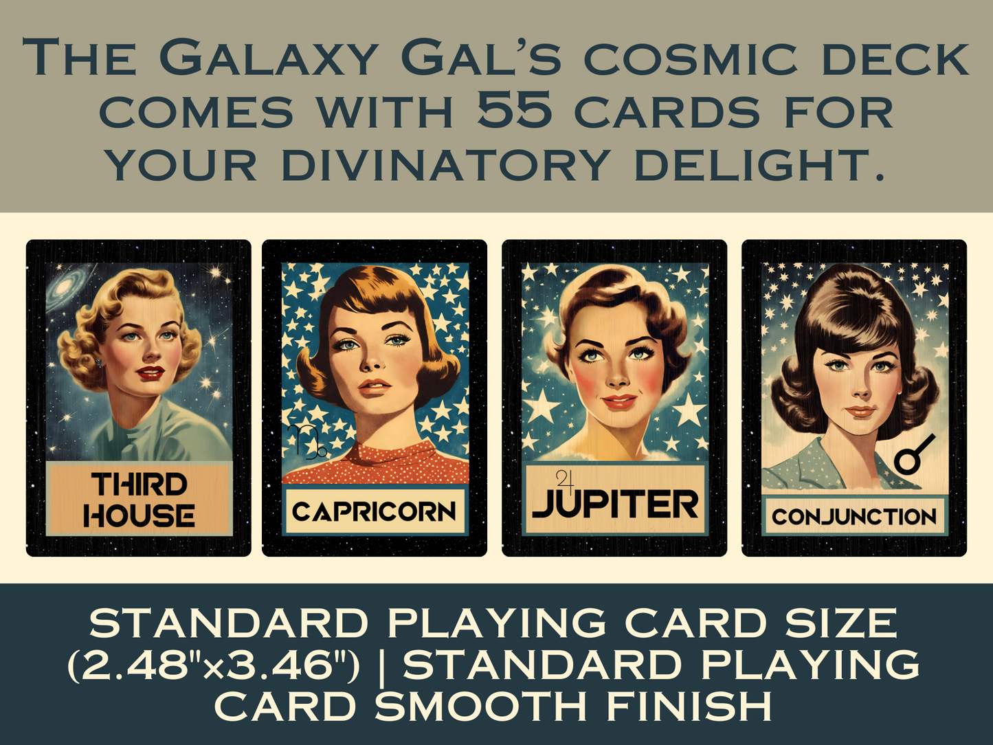 Galaxy Gals Oracle Chart Cards Gift Set (Pre-order) Original Retro/Vintage Design
