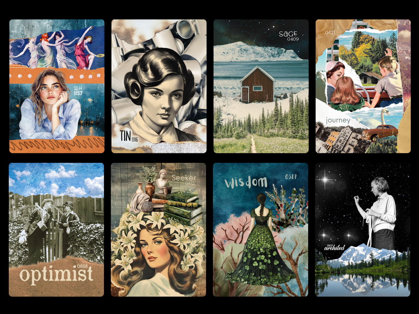 Jupiter Cosmic Calling Cards| Astrology Cards Gift Set (Pre-order) Original Collage/Vintage Design