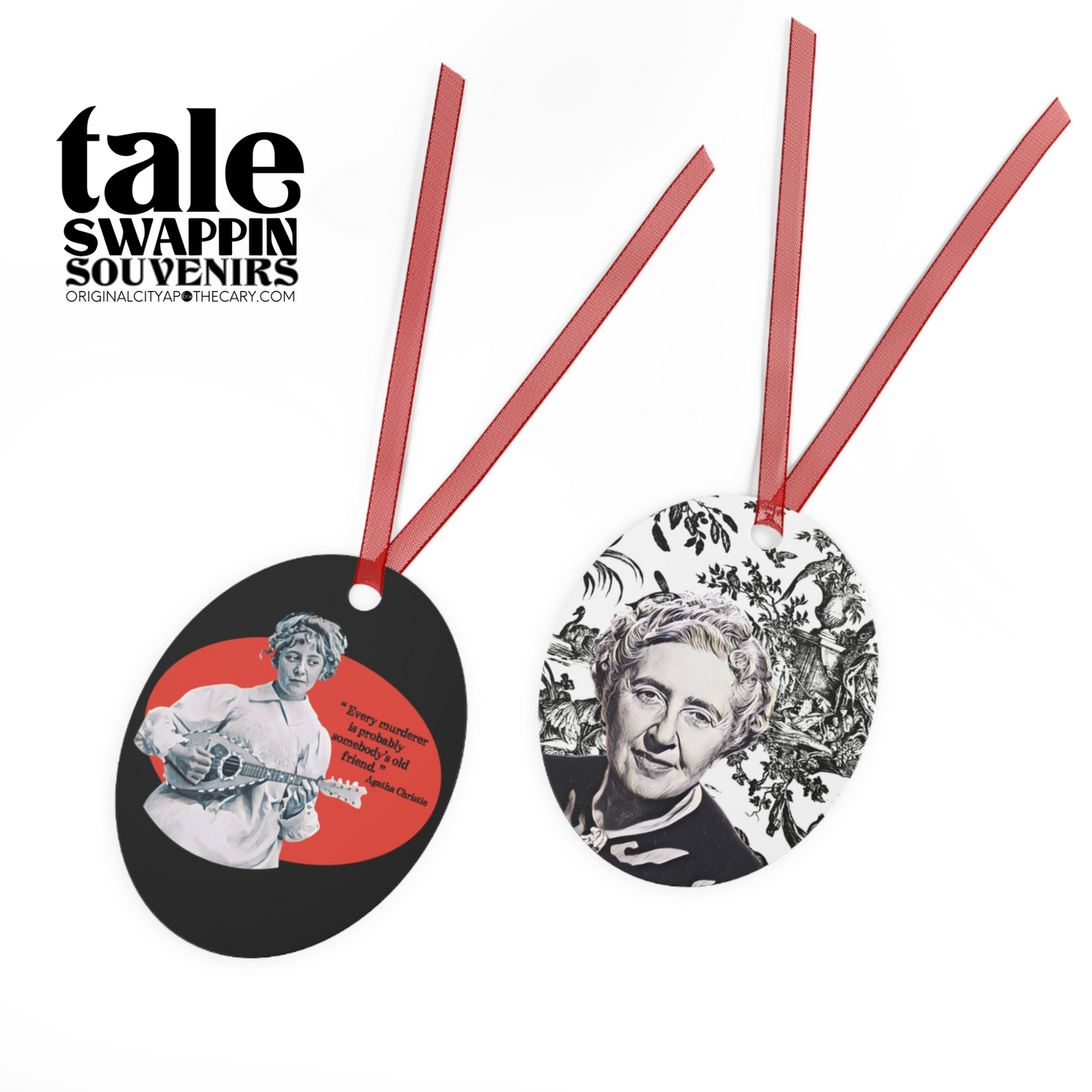Agatha Christie Ornament (Doublesided) Herbteller Tale Swappin Souvenir