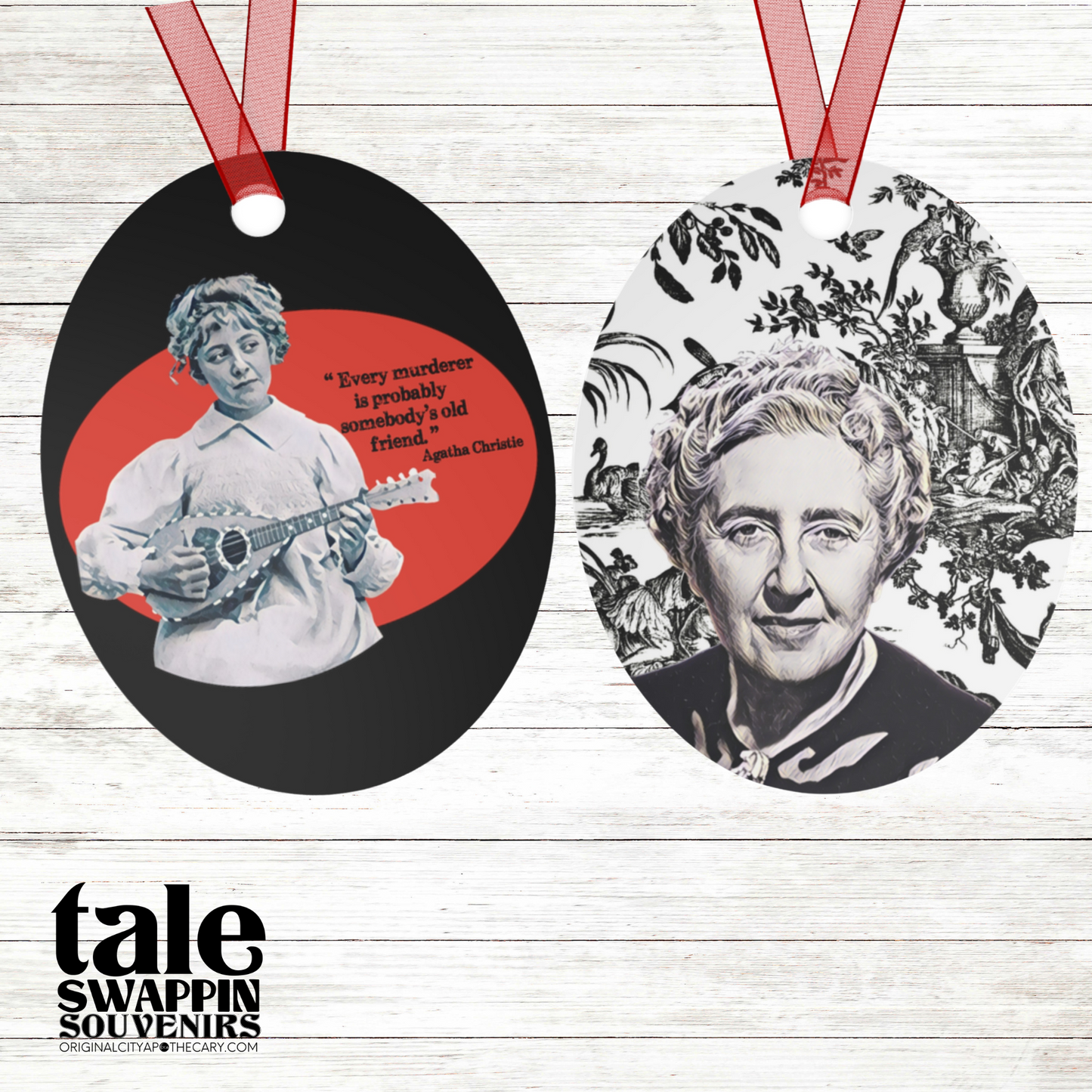 Agatha Christie Ornament (Doublesided) Herbteller Tale Swappin Souvenir