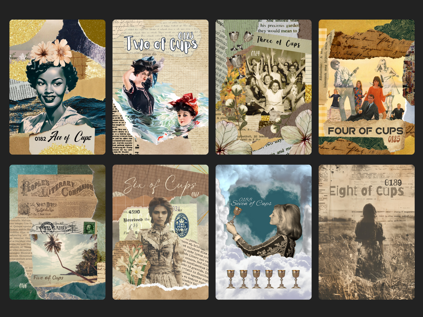 Tarot Collage Cards Oracle Cards Gift Set (Pre-order) Original Collage/Vintage Design