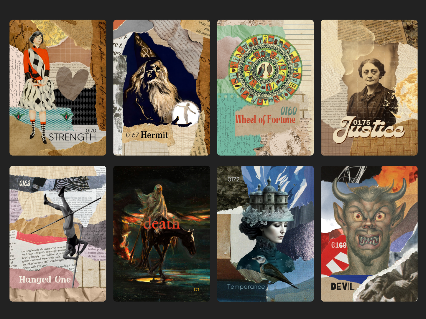 Tarot Collage Cards Oracle Cards Gift Set (Pre-order) Original Collage/Vintage Design