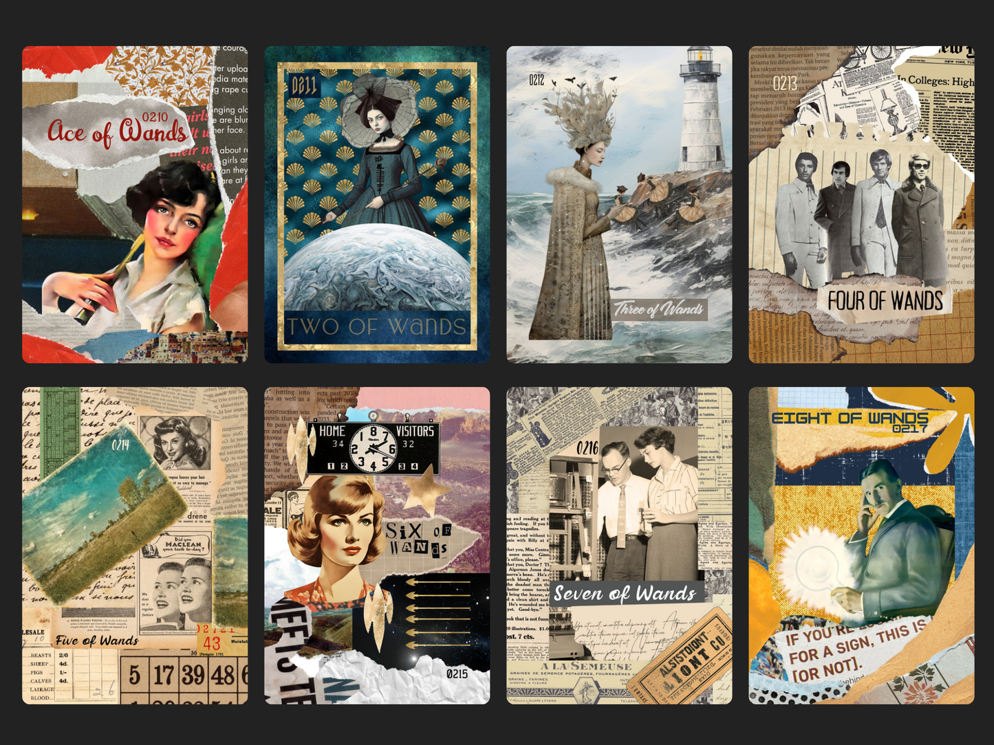 Tarot Collage Cards Oracle Cards Gift Set (Pre-order) Original Collage/Vintage Design
