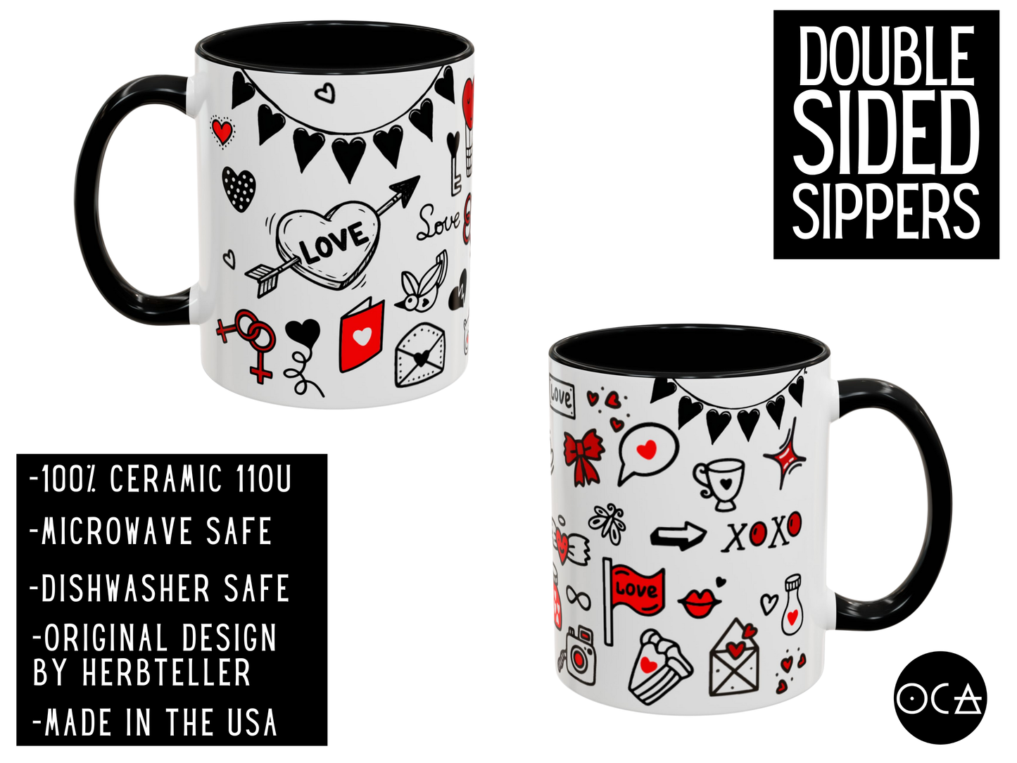 Doodle Love Mug (2 Color Options)