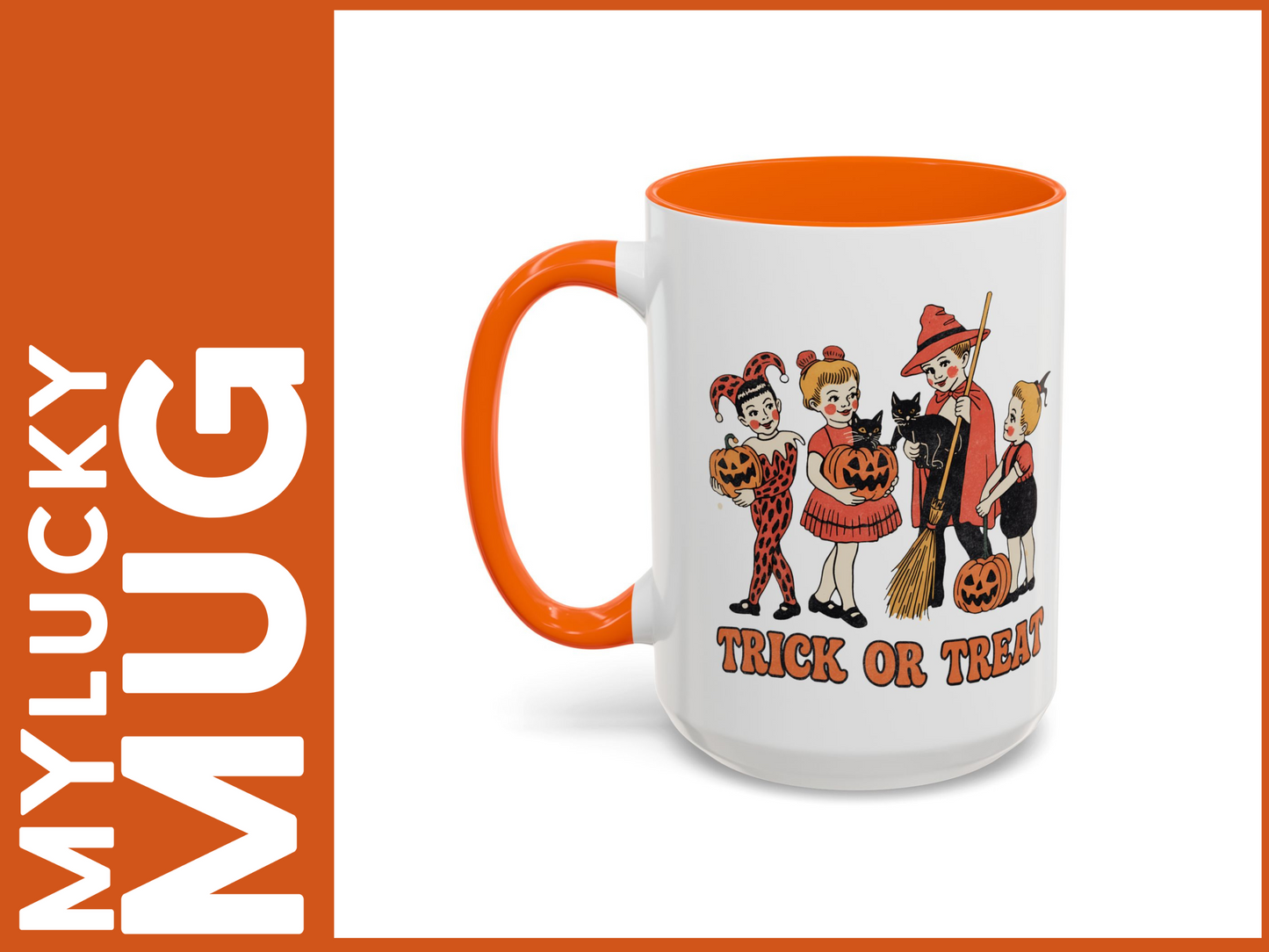 Retro Halloween Mug (15 ounces/Doublesided/2 Color Options)