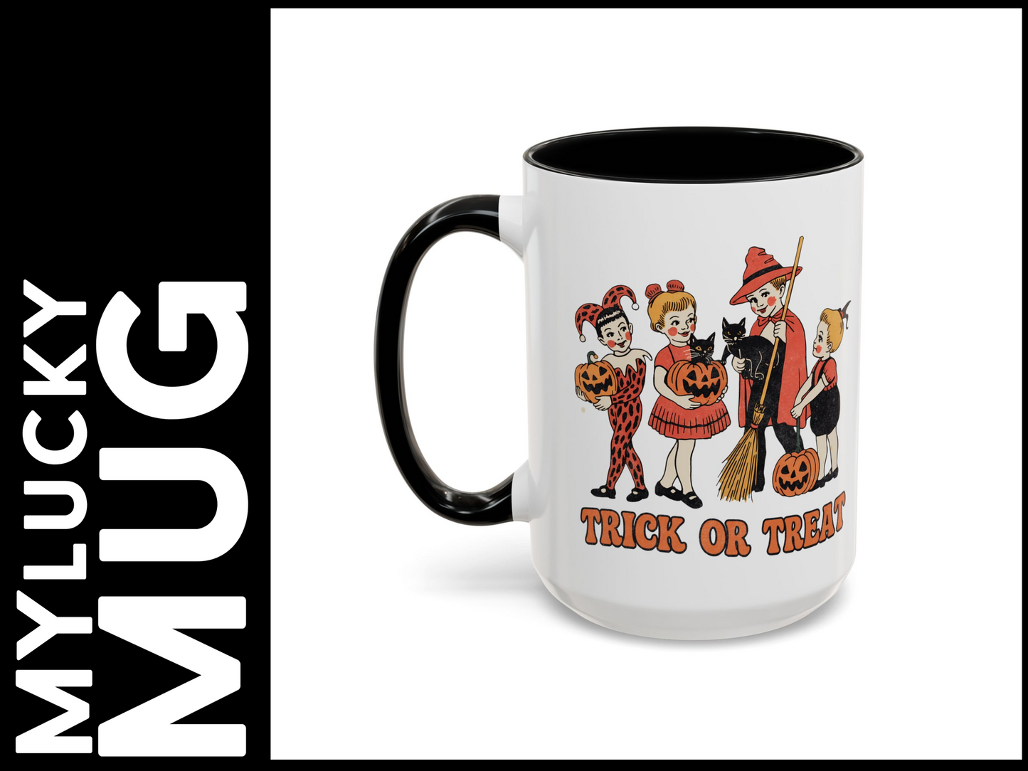 Retro Halloween Mug (15 ounces/Doublesided/2 Color Options)