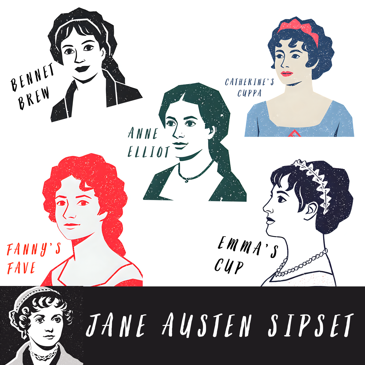 Jane Austen Sipset TeaRing (Herbal Tea Sampler Set/Gift Set/6 teas)