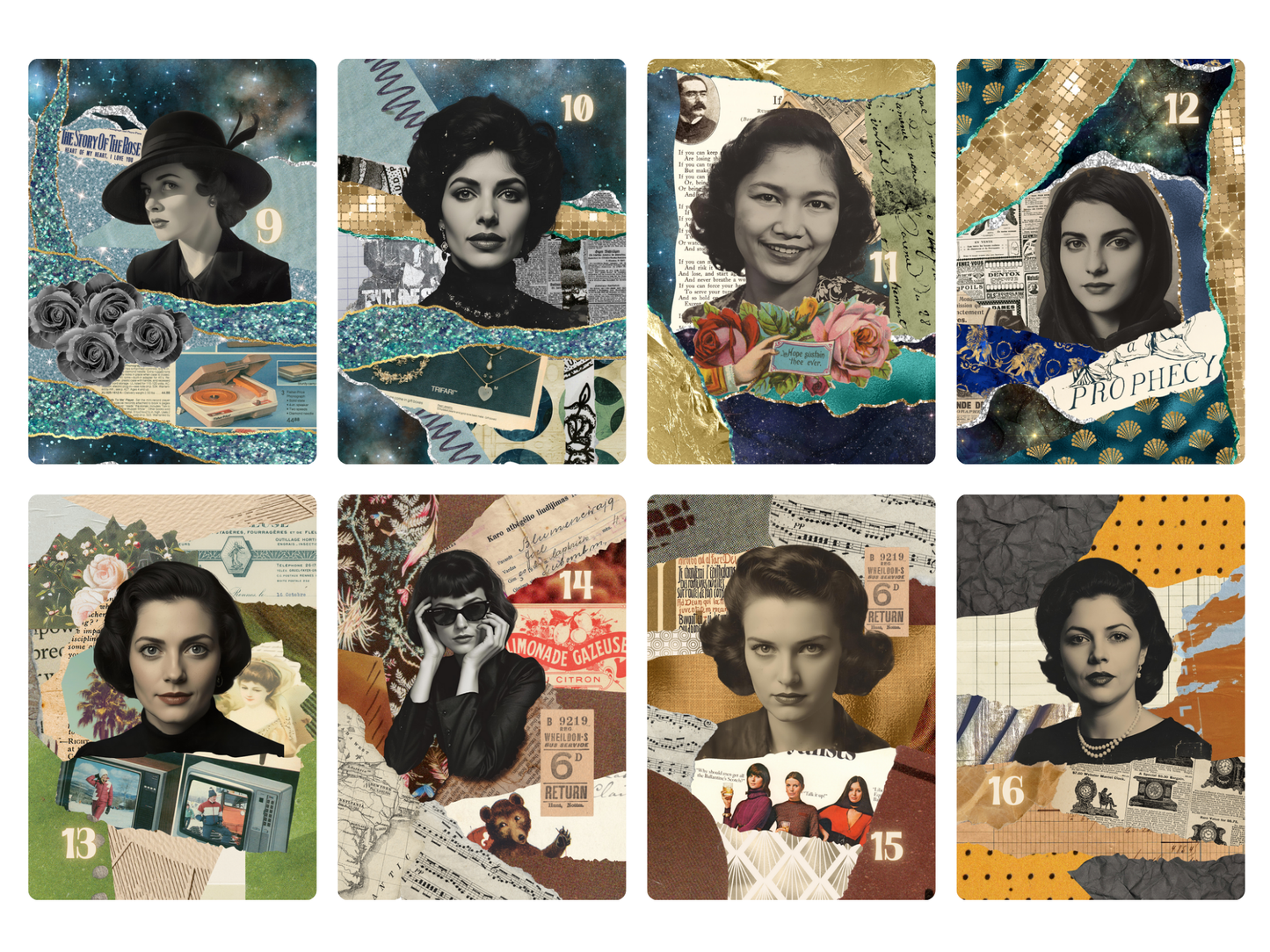 Pacts and Promises Oracle/Journal Art Cards Gift Set (Pre-order) Original Retro/Vintage/Collage Art Design