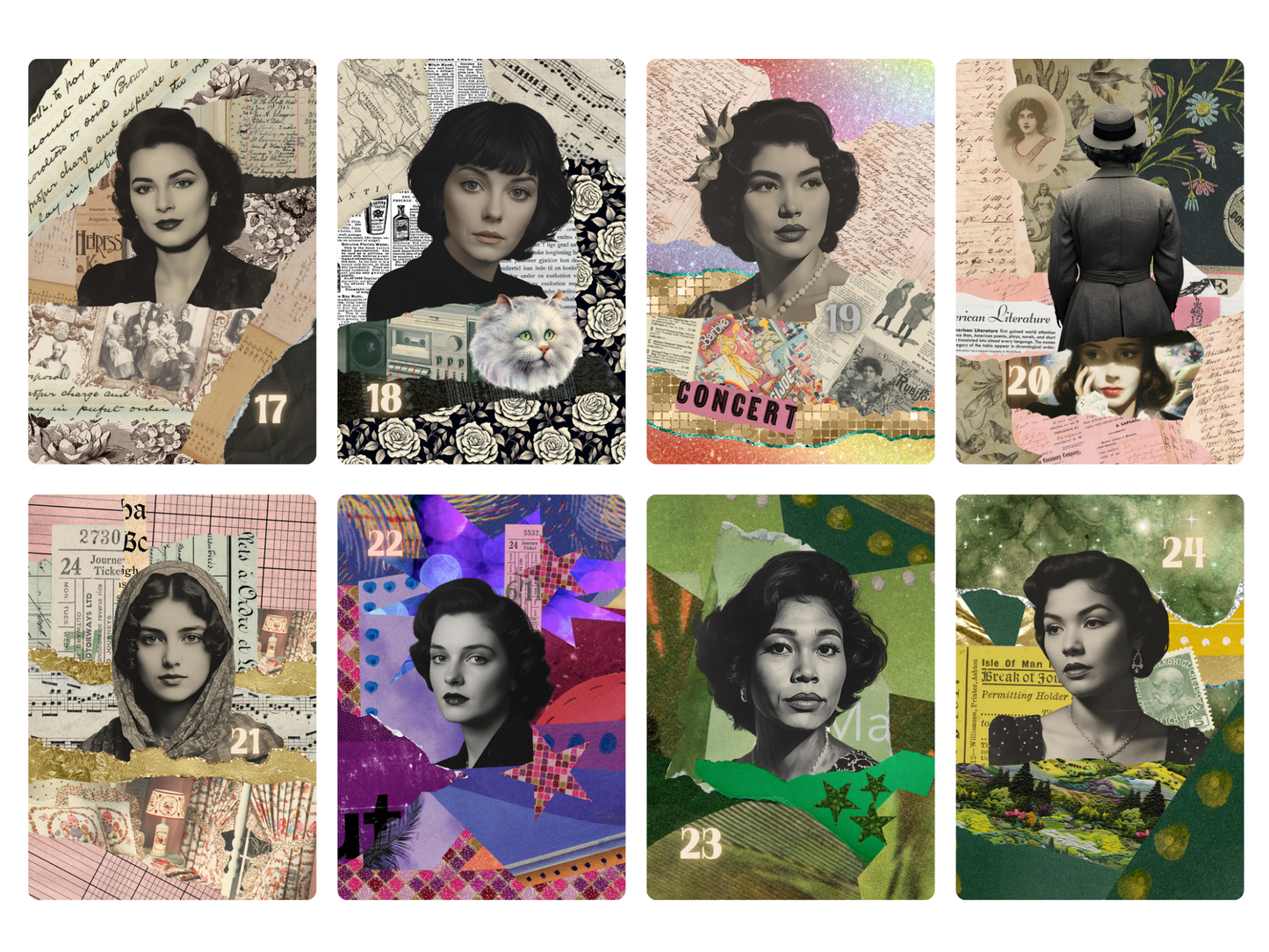 Pacts and Promises Oracle/Journal Art Cards Gift Set (Pre-order) Original Retro/Vintage/Collage Art Design