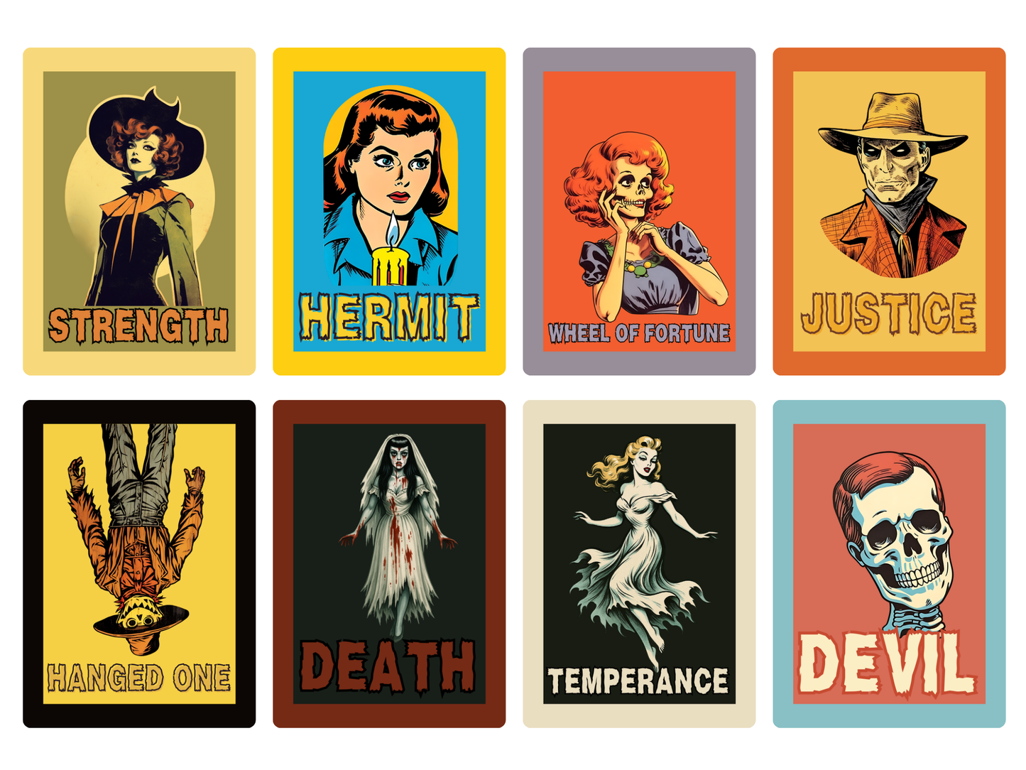 Major Spooks Major Arcana Hallowen Tarot Gift Set (Pre-order) Original Collage/Vintage Design