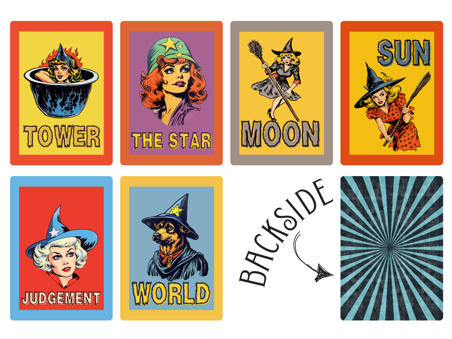 Major Spooks Major Arcana Hallowen Tarot Gift Set (Pre-order) Original Collage/Vintage Design